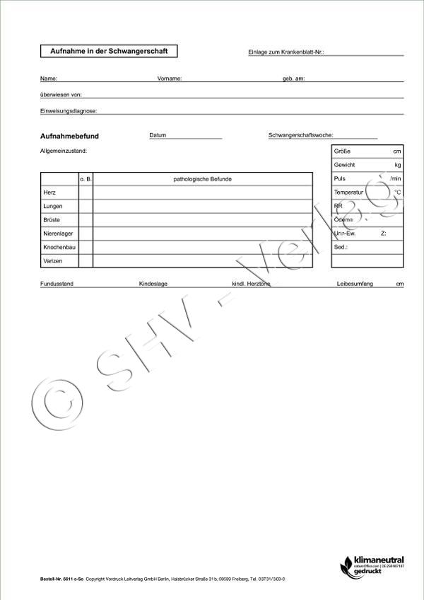 Aufnahme in der Schwangerschaft