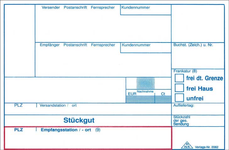 Frachtanhänger mit Aufdruck