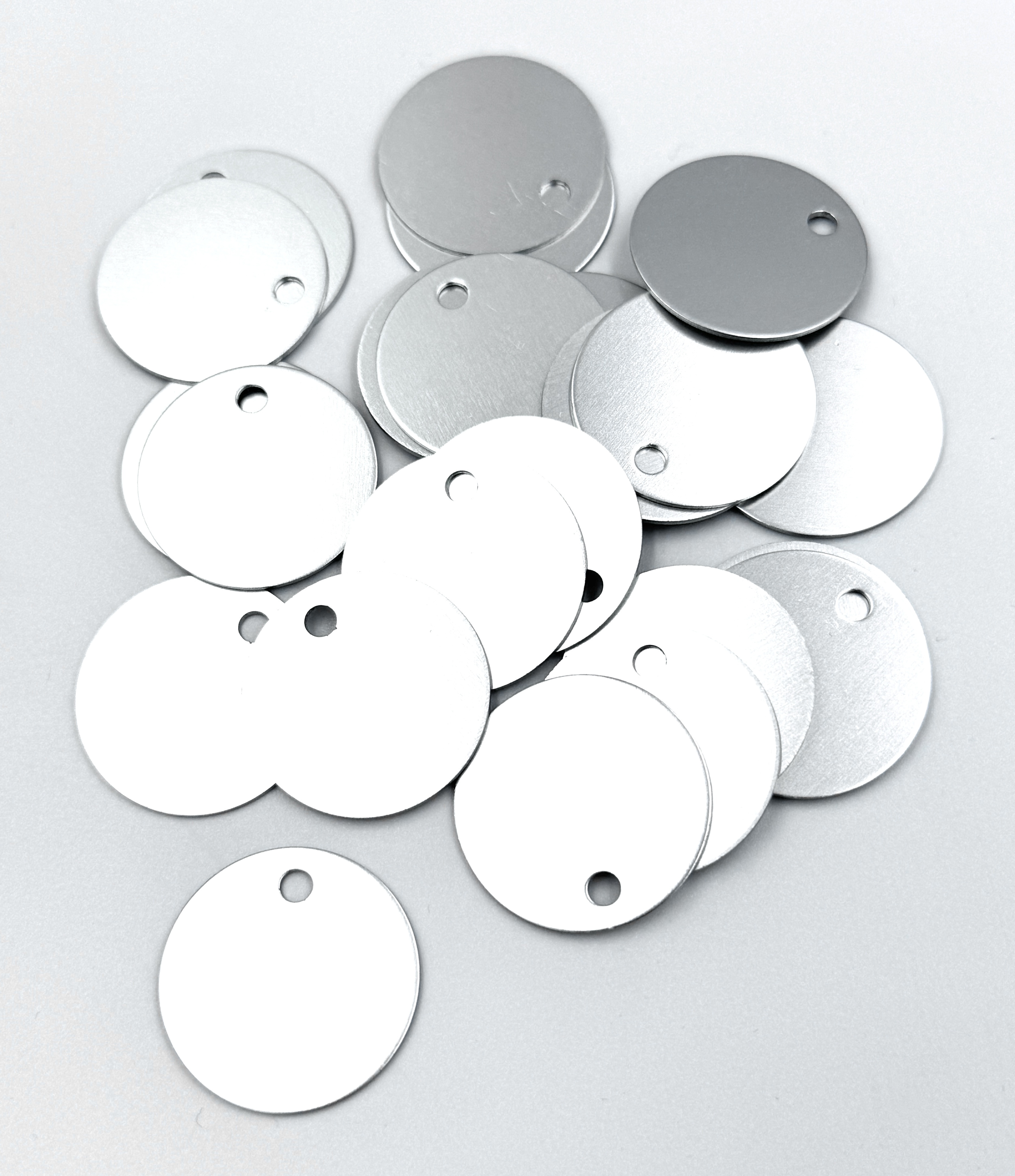 Alu-Ronden blanko Silber 30 mm zum Beschriften
