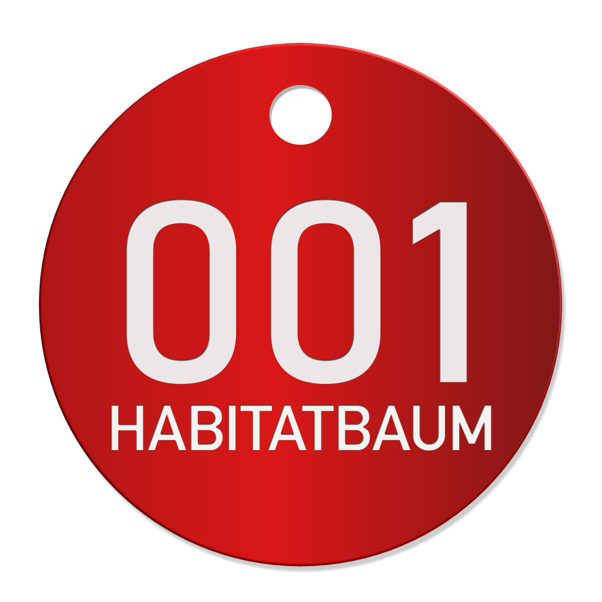 SHV_354_rot_HabitatbaumgIHwAIV4kwNgV Habitatbaum Baummarke, Alu Plakette rot eloxiert, ø 40mm