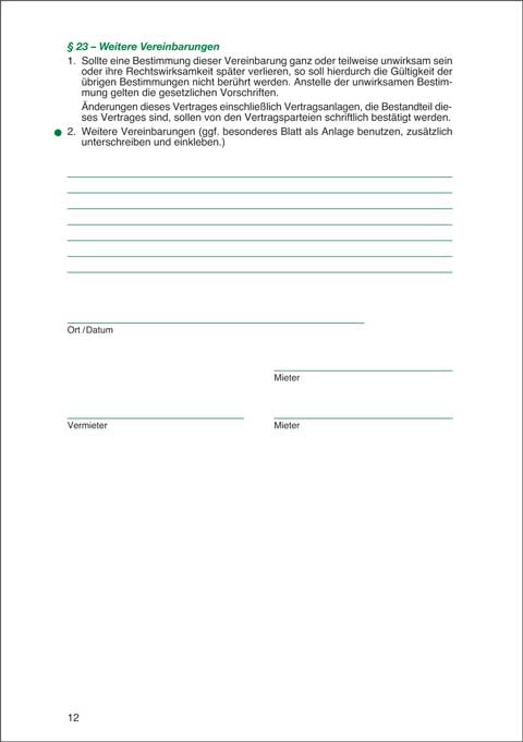 Mietbuch Wohnungsmietvertrag