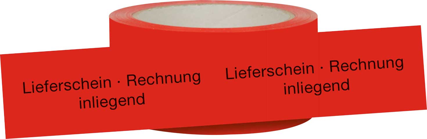 2164___ebd001 Signalklebeband "Lieferschein -Rechnung inliegend"