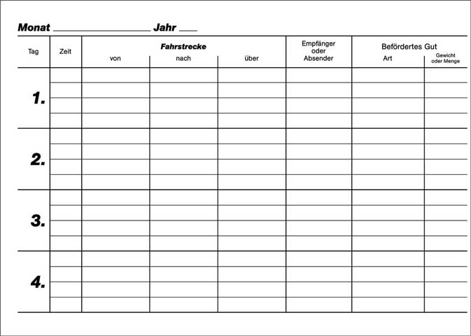 Transport Überwachungsbuch