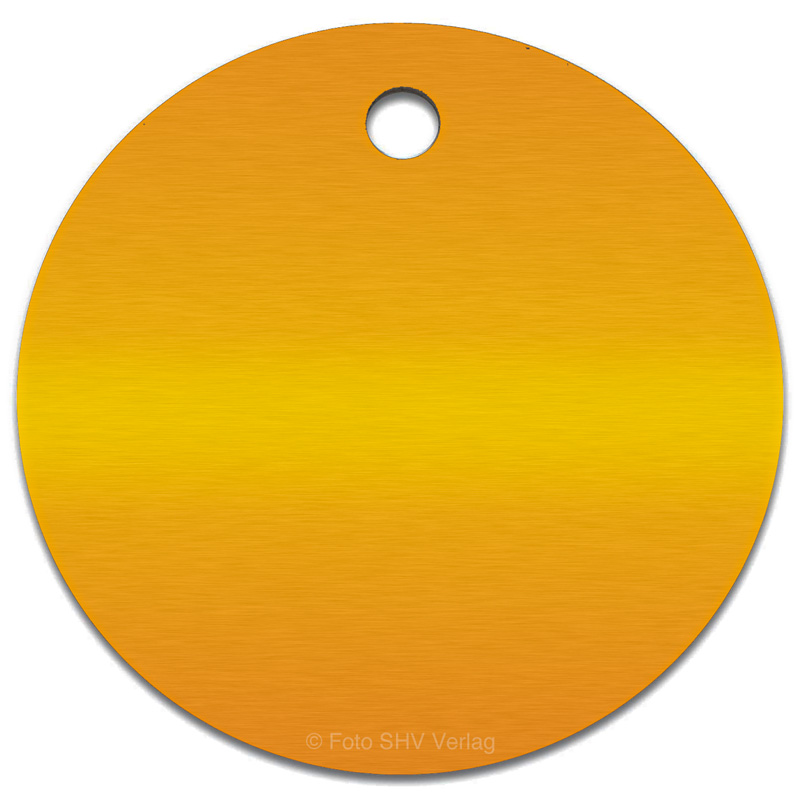 Alu Ronden  d=30 mm, Loch 4 mm für Baumplaketten, Werkzeugmarken zum Gravieren, farbig eloxiert,