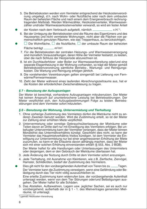 Mietbuch Wohnungsmietvertrag