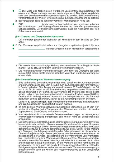 Mietbuch Wohnungsmietvertrag