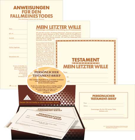 Persönlicher Testament-Brief