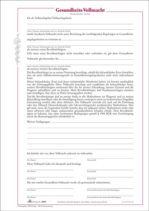Gesundheitsvollmacht