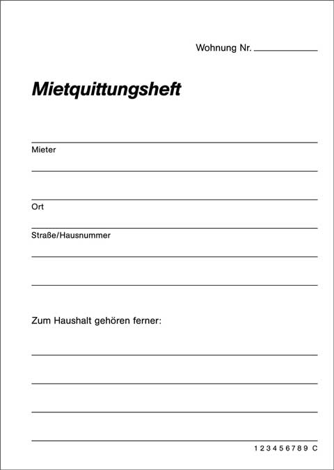 Mietquittungsheft