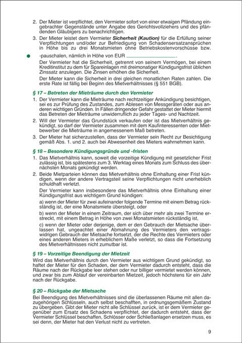 Mietbuch Wohnungsmietvertrag