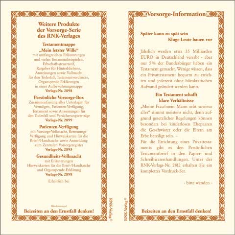 Persönlicher Testament-Brief