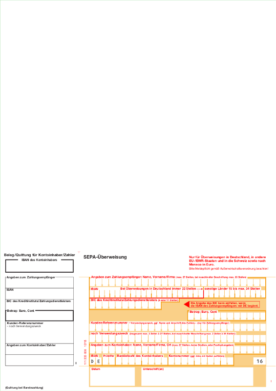 SEPA Überweisung
