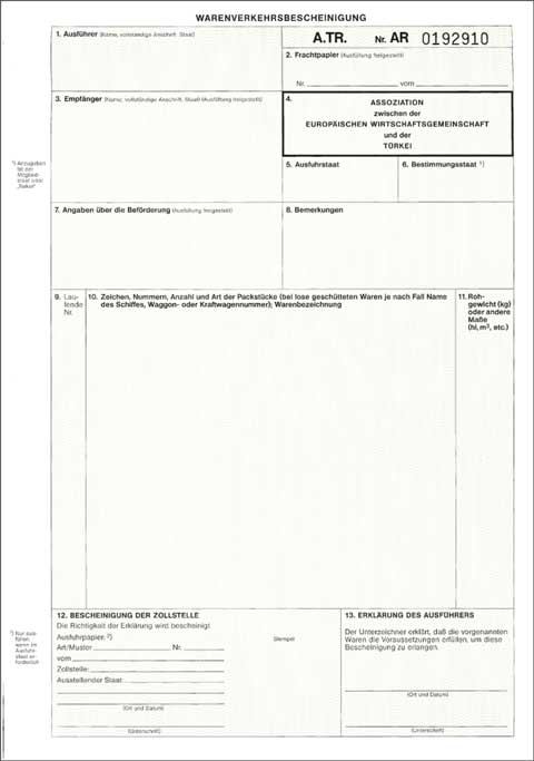 2273___ebd001 Warenverkehrsbescheinigung A.TR. - selbstdurchschreibend