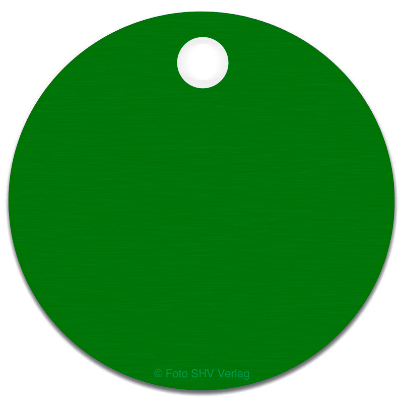 Alu Ronden d=40 mm, Bohrung 6 mm, t=1 mm, für Baummarken, Werkzeugmarken zum Gravieren