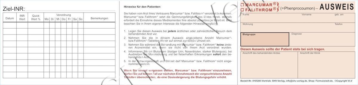 Behandlungsausweis Falithrom ® / Marcumar ® aussen
