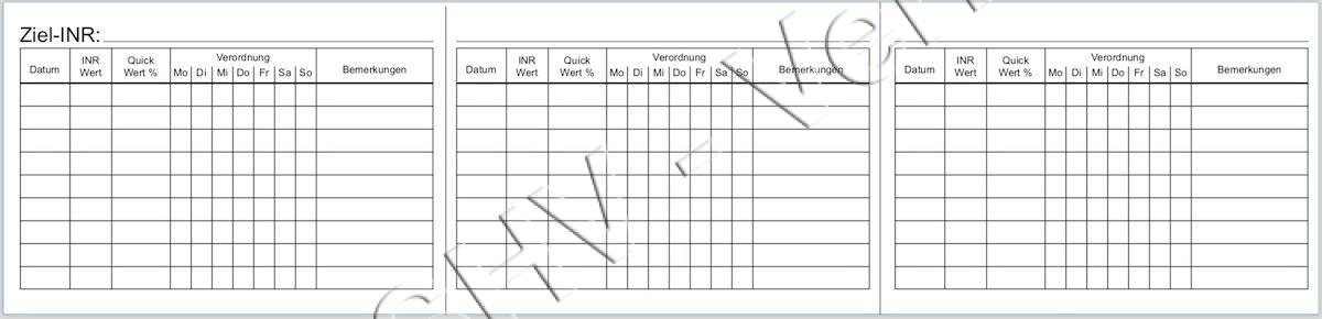 Behandlungsausweis (Falithrom®/Marcumar®) Innen