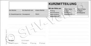 Kurzmitteilung, 210x105 mm