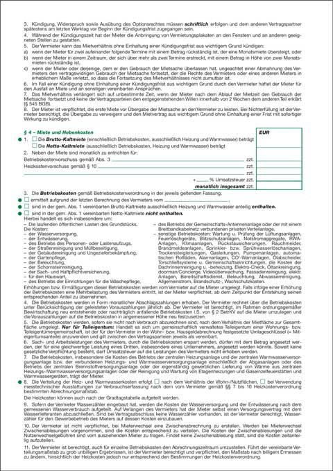 Mietvertrag für Gewerberäume Grundstücke und Kontore