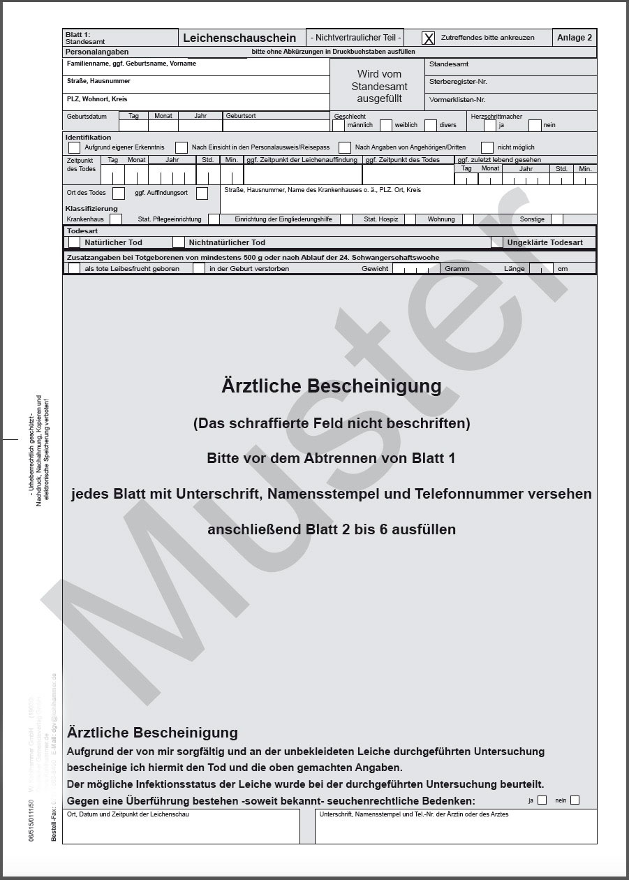 Leichenschauschein Hessen Formularsatz-2