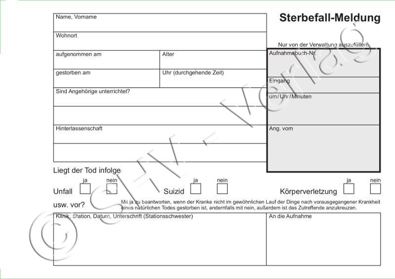 Sterbefallmeldung