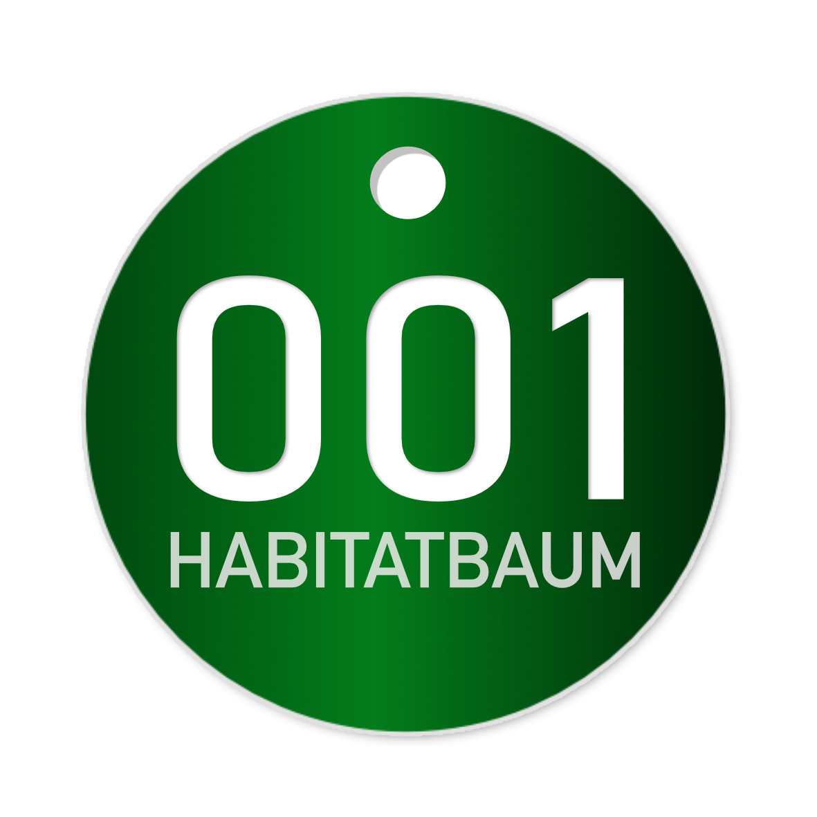 SHV_354_gruen_Habitatbaum Habitatbaum Baummarke, Alu Plakette gruen eloxiert, ø 40mm