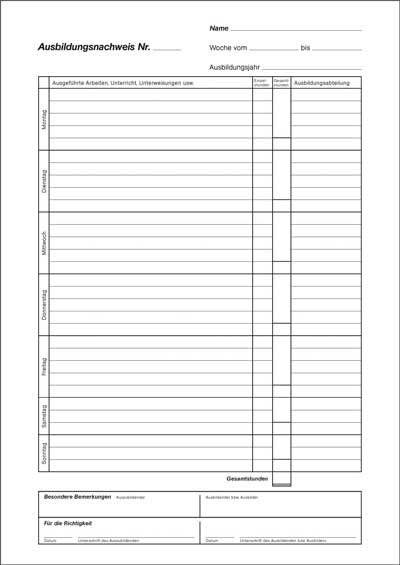 Heft fuer alle Ausbildungsberufe inhalt