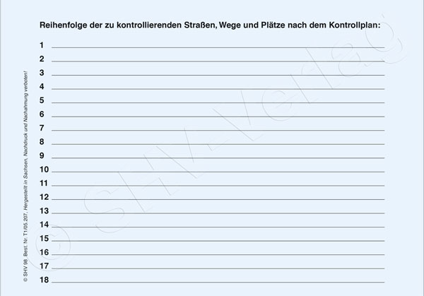 Straßenkontrollheft für die Straßen-Überwachung