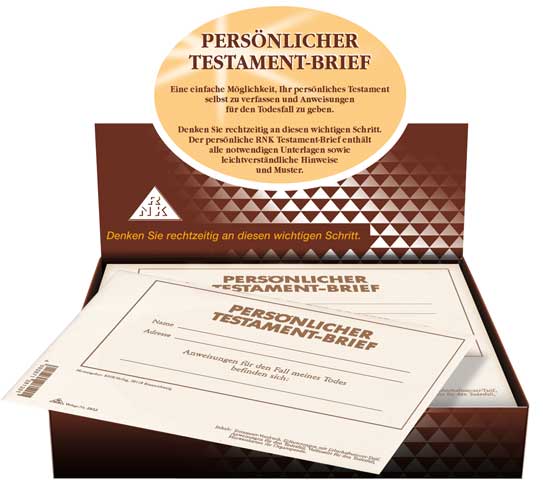 Persönlicher Testament-Brief