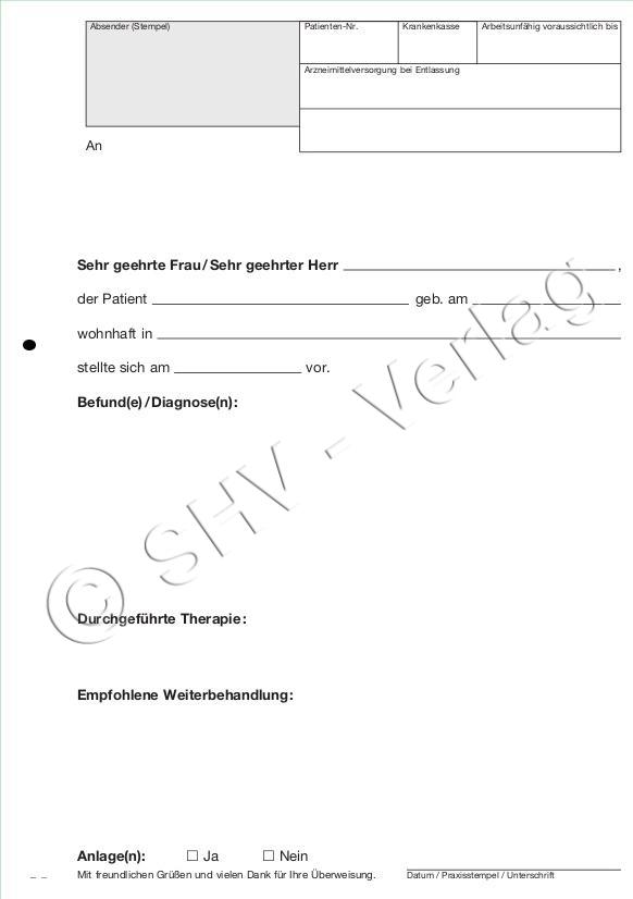 Arztbrief ambulant mit Durchschlag