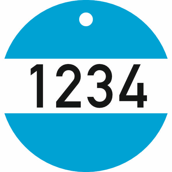 Baummarken Baumplaketten Beschriftung Eloxalunterdruck, blau2. 40mm