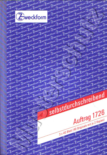 Zweckform Auftrag Block Umschlag