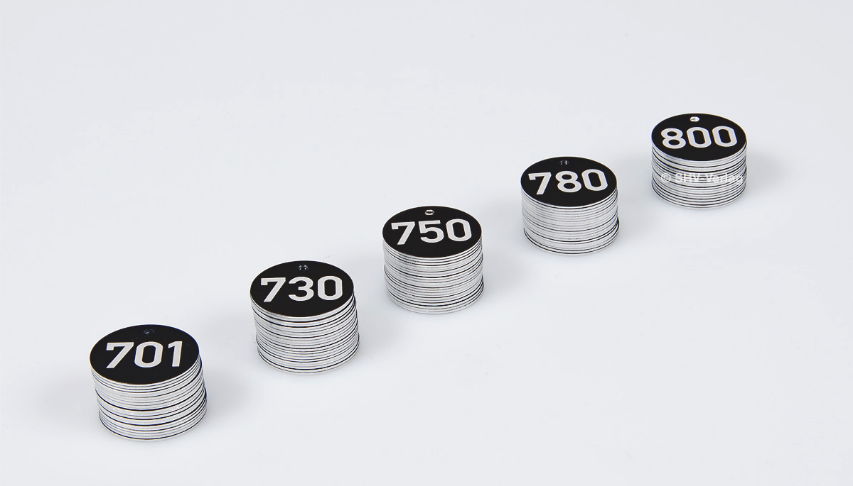 Baummarken Nummerierung Lasergravur 701-800