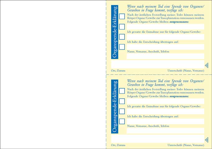 Persönlicher Testament-Brief