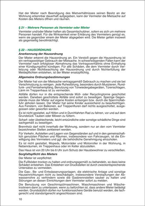 Mietbuch Wohnungsmietvertrag