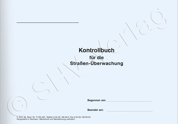 Straßenkontrollheft für die Straßen-Überwachung
