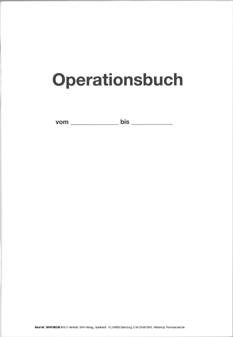 Operationsbuch Innenseite