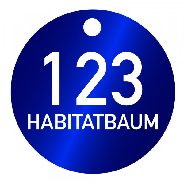 Habitatbaum Baummarke, Plakette blau